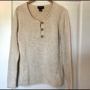 Eddie Bauer Cream Sweater w/Buttons